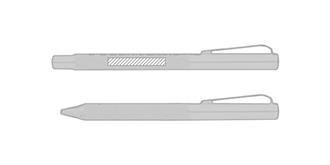 Stylo à bille en métal avec boîte en liège Qureos - Impression recto manche stylo roller