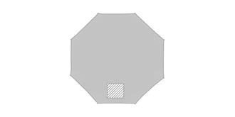 Parapluie automatique en polyester 190T Reyan - impression 4ème pan du parapluie