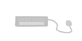 Hub en aluminium de 4 ports USB 2.0 Cuatro - Marquage Recto