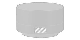 Haut-parleur sans fil de forme rond Saero - Impression avant en bas