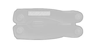 Couteau multifonctions en acier avec pochette Feco - impression sur arrière coté droite