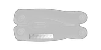 Couteau multifonctions en acier avec pochette Feco - impression sur arrière coté gauche