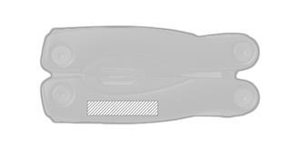 Couteau multifonctions en acier avec pochette Feco - impression avant coté gauche