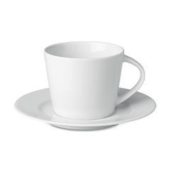 OBG PUB - Tasse 180 ml avec soucoupe en porcelaine Vekoa