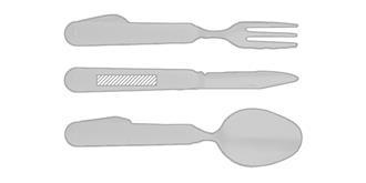 Couverts de camping en acier inoxydable Lakoa - Impression sur manche couteau