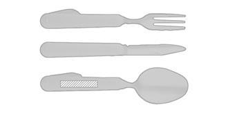 Couverts de camping en acier inoxydable Lakoa - Marquage sur la cuillère