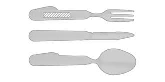 Couverts de camping en acier inoxydable Lakoa - Impression sur fourchette