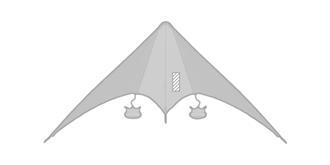 Cerf-volant large en polyester bicolore Albator - A l'avant