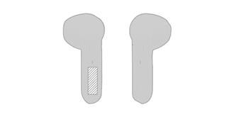 Ecouteurs Bluetooth en ABS avec étui Jezz - Impression Droite