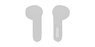 Ecouteurs Bluetooth en ABS avec étui Jezz - Impression Gauche