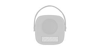 Haut-parleur 3W façade bambou avec sangle Sounder - Marquage Recto