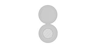 Petit miroir de poche double coque en liège Gulpa - Impression Bas