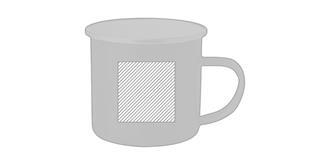 Tasse en métal émaillé vintage Platado - Impression Droite