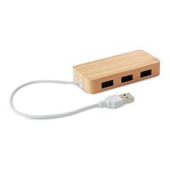 Hub USB 3 ports boîtier en bambou Vispa