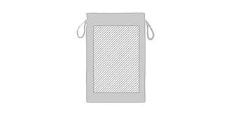 Grand sac à cordon en coton couleur naturel Caske - Marquage Recto