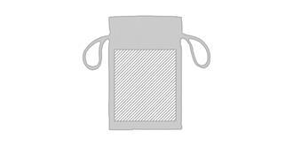 Petit sac à cordon en coton couleur beige T-small - Marquage Recto