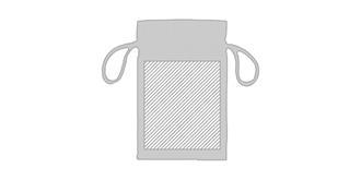 Petit sac à cordon en coton couleur beige T-small - Marquage Verso