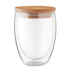 Verre double paroi 350 ml couvercle en bambou Aven