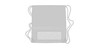 Sac à cordons avec bandes en polyester Stipe - Impression avant en bas