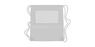 Sac à cordons avec bandes en polyester Stipe - Impression avant en haut