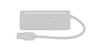 Duplicateur USB 4 ports en aluminium Hubble - Impression Haut