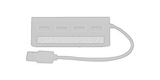 Duplicateur USB 4 ports en aluminium Hubble - Marquage Recto