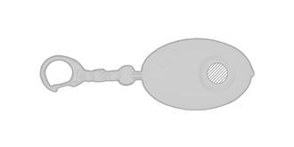 Mini alarme personnelle en ABS avec anneau Alarme - Impression avant en haut