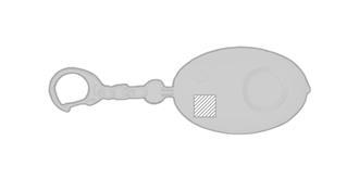 Mini alarme personnelle en ABS avec anneau Alarme - Impression Haut