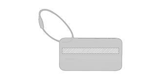 Etiquette à bagages en aluminium avec cordon Tazy - Marquage Recto