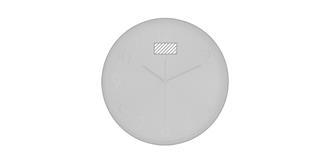 Horloge murale fond argent en polypropylène Rajon - Impression Haut
