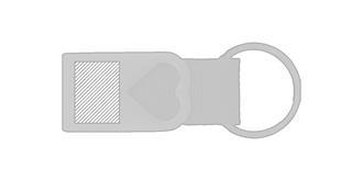 Porte clef cœur en métal design chic Smail - Marquage Recto