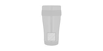Tasse 455 ml en inox brillant avec couvercle Kram - Impression arrière en bas