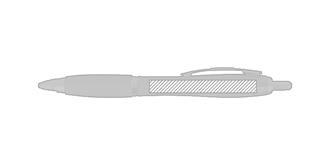 Stylo à bille automatique en matière ABS Rio - Impression Droite