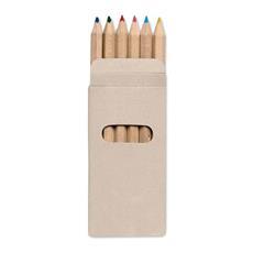 OBG PUB - 6 Crayons de couleur en bois dans un étui Abigal