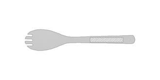 Couverts à salade en bambou dans une pochette Caen - Impression sur fourchette