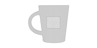 Mug à sublimation en céramique avec cuillère Konit - Impression Gauche