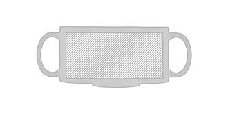 Mug en céramique coloré extérieur en blanc Colly - Impression Droite