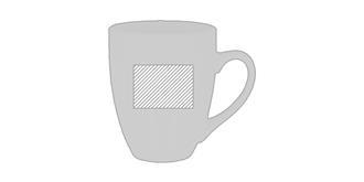 Mug en grès 160ml en céramique blanc Sensia - Impression Droite