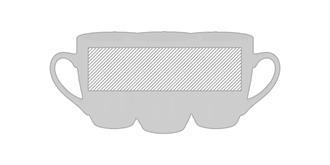 Mug en grès 160ml en céramique blanc Sensia - Marquage Recto