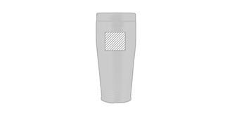 Bouteille à double paroi 400ml en acier Rodeo - Impression arrière en haut