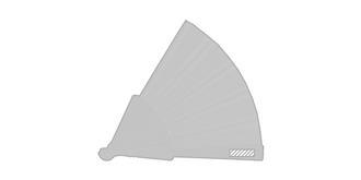 Eventail en matière PET unicolore Fancy - impression avant coté gauche