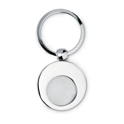 Porte-clés avec jeton en acier inoxydable Ring Argent