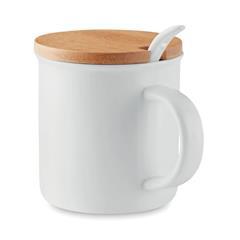 OBG PUB - Mug porcelaine avec cuillère et couvercle Keny