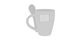 Tasse à café avec cuillère 250 ml en céramique Duo - Impression Gauche