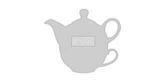 Théière et tasse 400 ml en céramique Tea's - Impression Droite