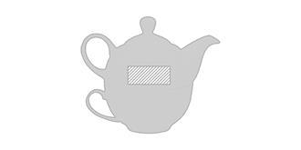 Théière et tasse 400 ml en céramique Tea's - Impression Gauche