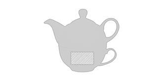 Théière et tasse 400 ml en céramique Tea's - Impression sur 1er mug