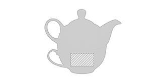 Théière et tasse 400 ml en céramique Tea's - Impression sur 2eme mug