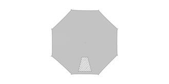 Parapluie pliable avec toile coloré en PET Cardi - impression 2ème pan du parapluie