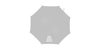 Parapluie avec poignée en bois toile coloré Calm - impression 4ème pan du parapluie